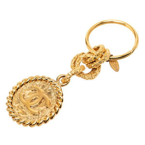 Chanel Coco Mark Keychain Keyring 96A Gold Plated Women's CHANEL